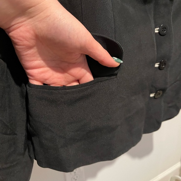 Vintage Dué Per Dué 100% Silk Blazer Suit Jacket Size 12 - Picture 7 of 7